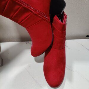 Covington Red Suede Booties
